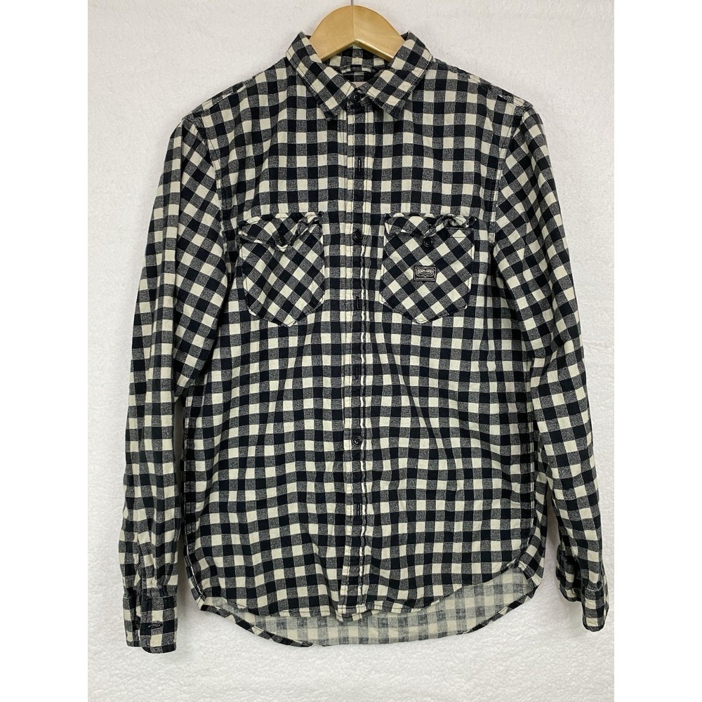 VTG Denim Supply Ralph Lauren Shirt Mens Small‎ Black/White Plaid Flannel